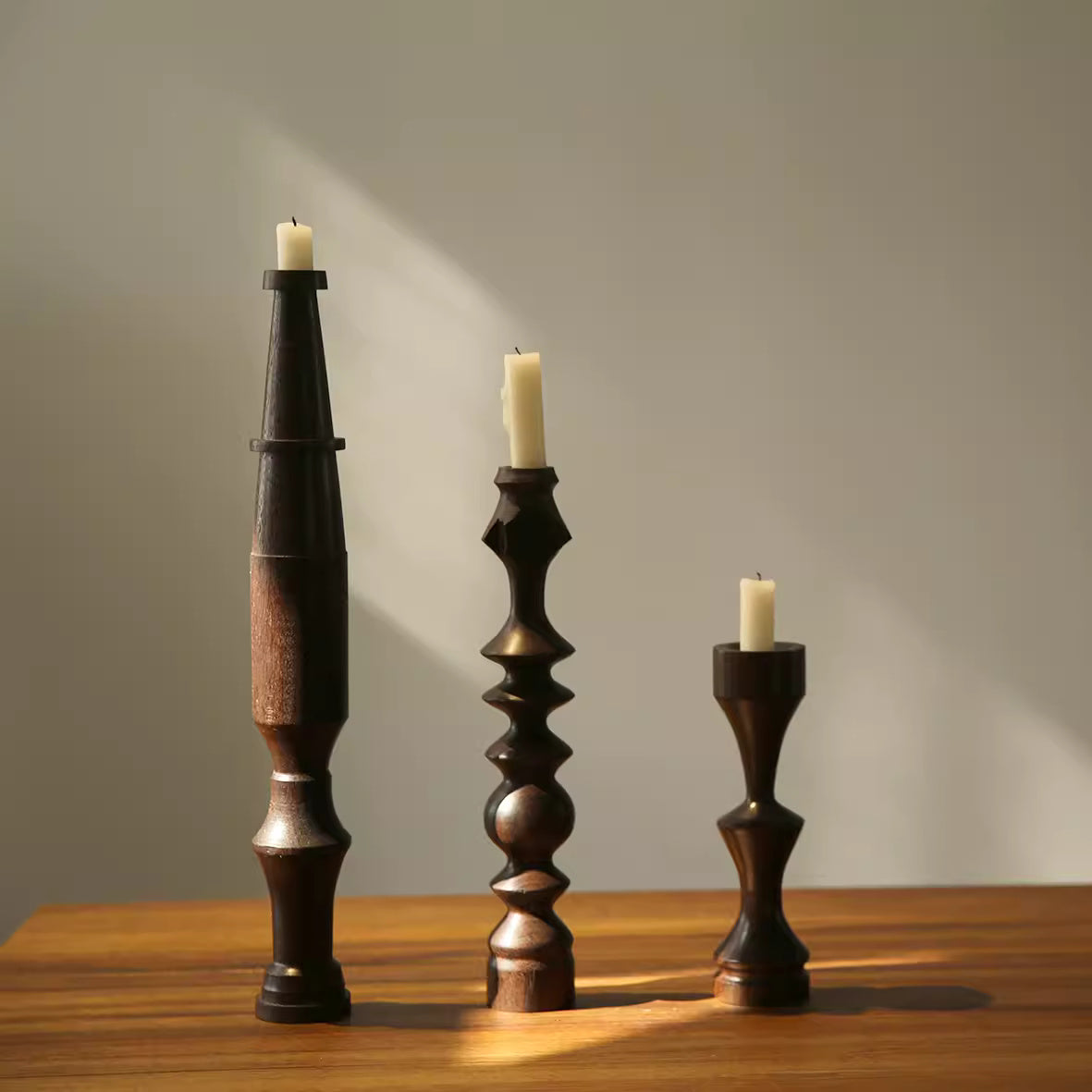 Artisan Wood Candle Holder