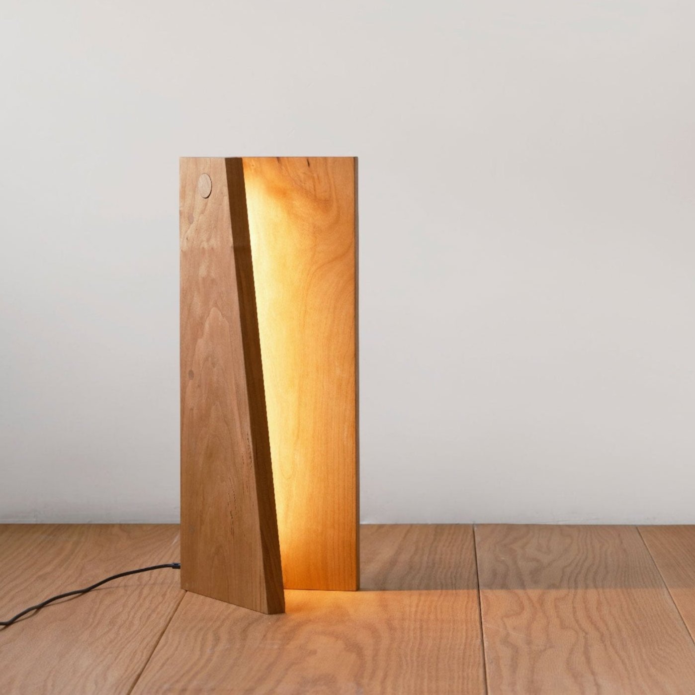 Misaligned Wooden Floor Lamp