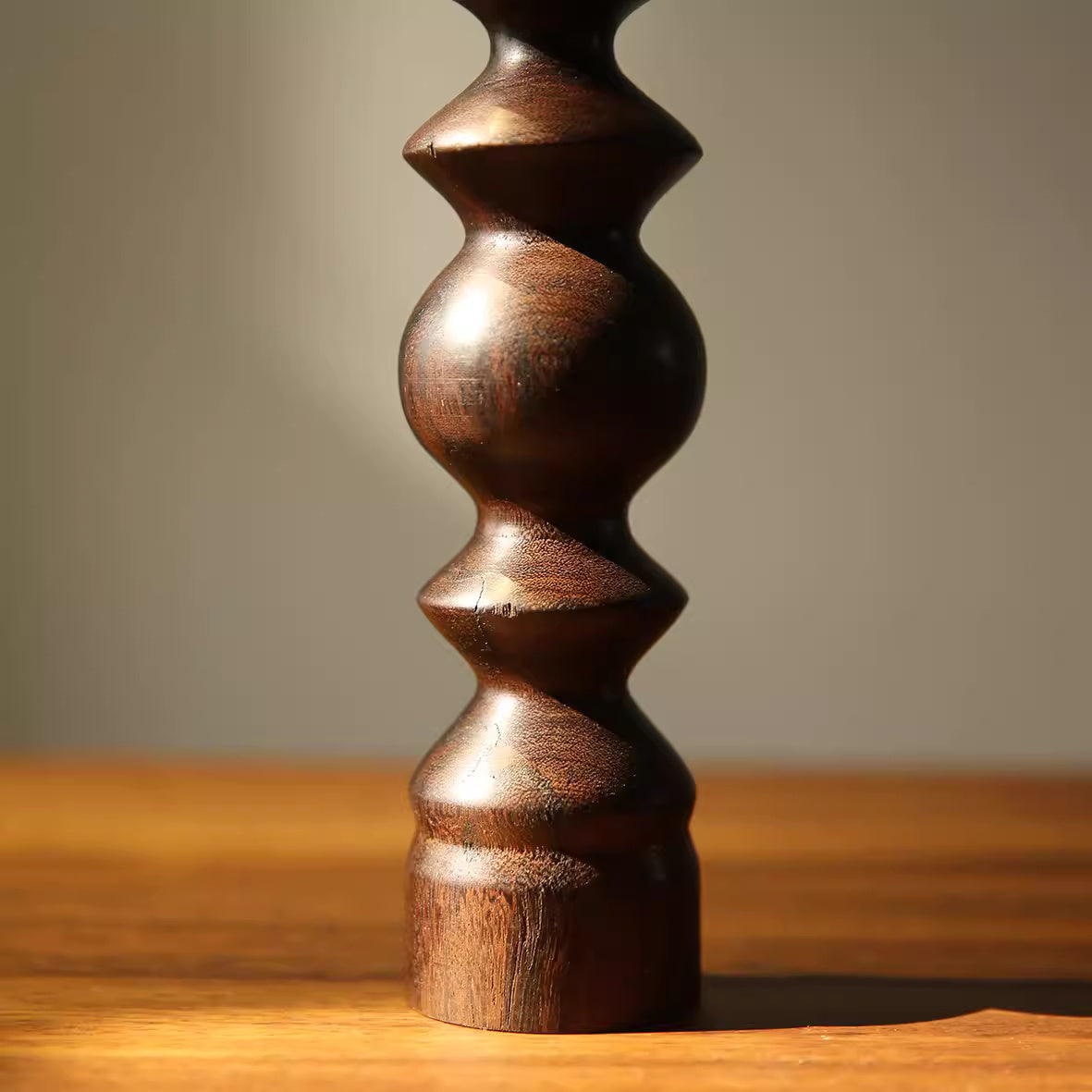 Artisan Wood Candle Holder